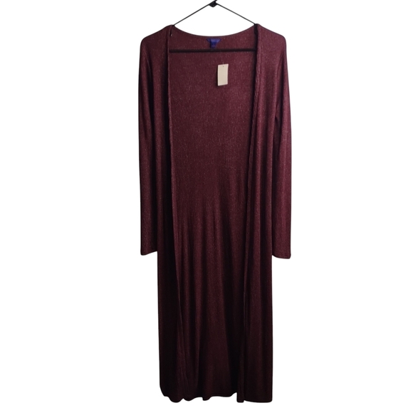 Sweaters - Aeropostale Heathered Maroon Burgundy Cardigan Duster Sweater Women Size XS/TNWT